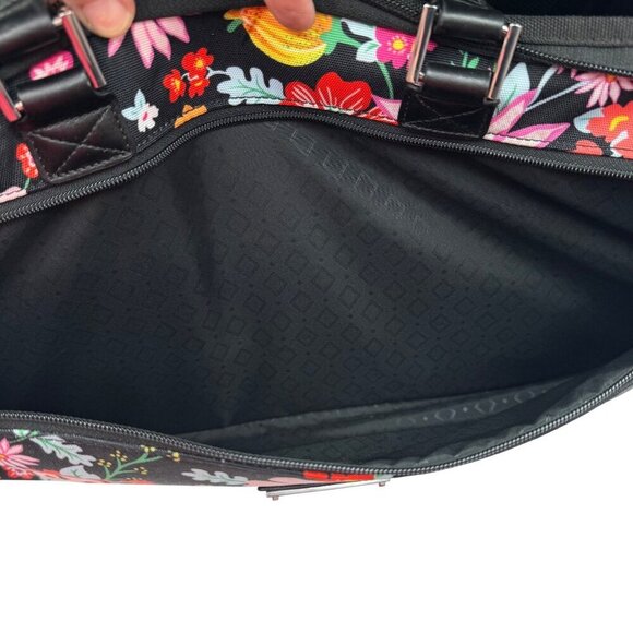 Vera Bradley Tangerine Twist Wheeled Carry-On Luggage Bag Black Floral - Picture 8 of 9